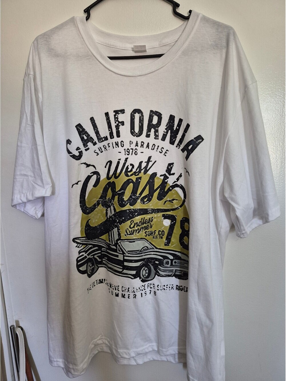 Men's 3XL White Graphic T-Shirt California West Coast Design